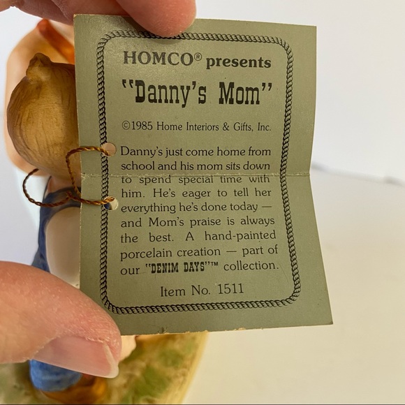VTG 1985 Homco Home Interiors Denim Days Danny's Mom Bisque Figurine w/Tag 1511 - Picture 4 of 10
